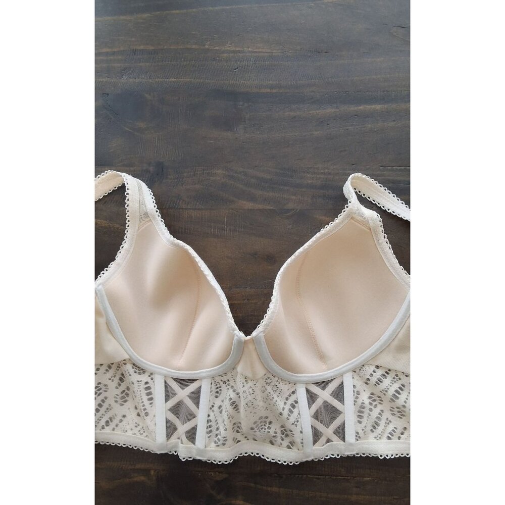 Victorias‎ Secret Dream Angels Long-Line Bralette 34DD White Lace Overlay - Picture 7 of 8